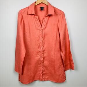 Rafaella Long-Sleeved Linen Tunic, Size 10